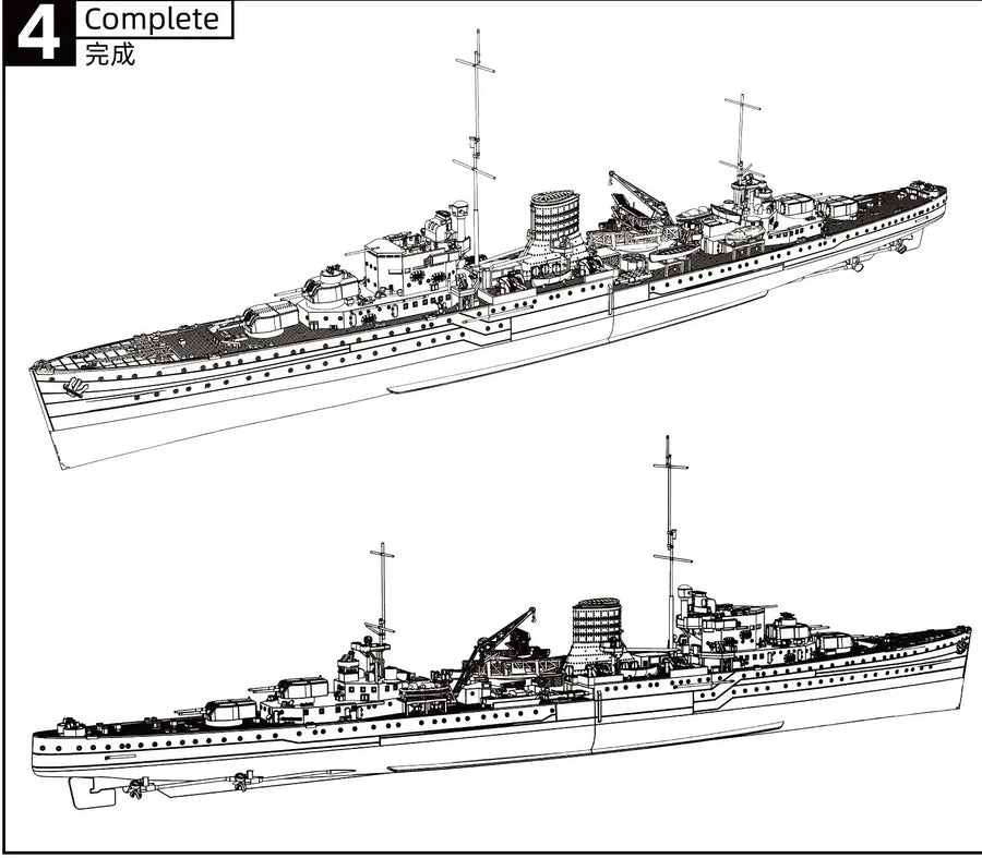 MRY-SFW SSC602 1/400 1/300 1/600 1/450 Military Model Kit Royal New Zealand Navy HMNZS Leander 1942 Light Cruiser Full Hull