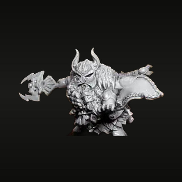Fantasy Dwarf Berserker with Horned Helm and Battle Axe 28mm Resin Figure Kit