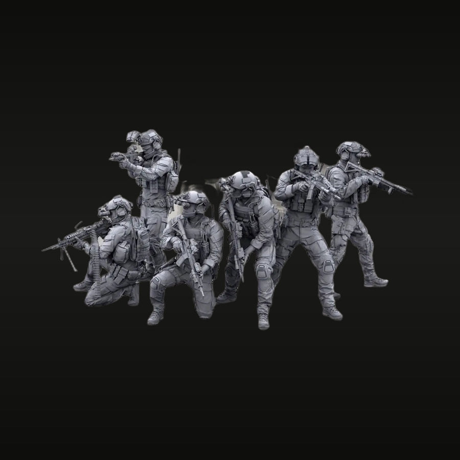 Modern US Special Forces Operators Set of 5 1/35 Resin Figure Kit - unpainted resin model kit