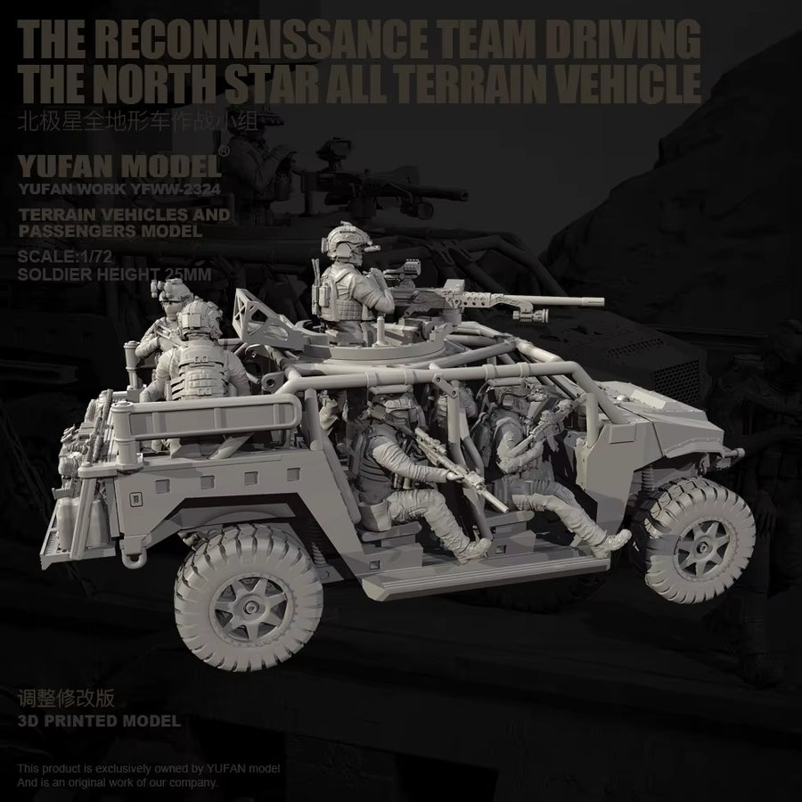 Modern US Special Forces Tactical Vehicle with 4-Man Crew 1/72 Resin Kit - resin model view 5