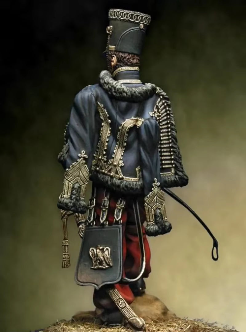 Napoleonic Imperial Russian Hussar Officer 1/24 Resin Figure Kit - resin model view 2