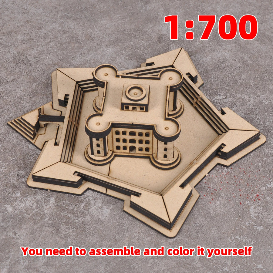 Assembly Architectural Model Sand Table Naval Base Fort Fortress Bastion Stronghold Bulwark Diorama Scale Model Kit 1/700