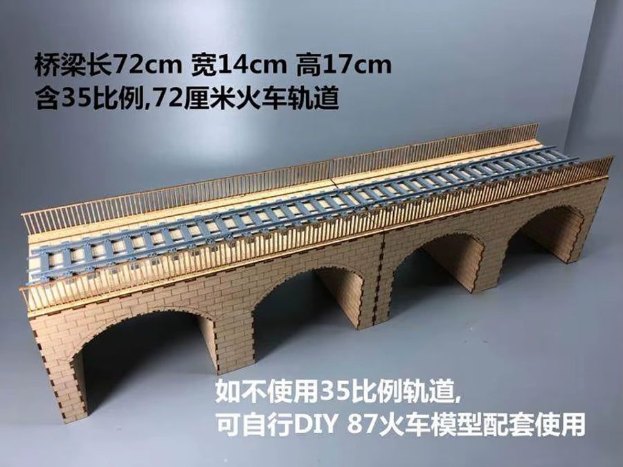 1/35 CY716 Model Railway Stone Arch Bridge Bridge Model Wooden Kit Can Be Used for 1/87 Train Bridge DIY Hobby