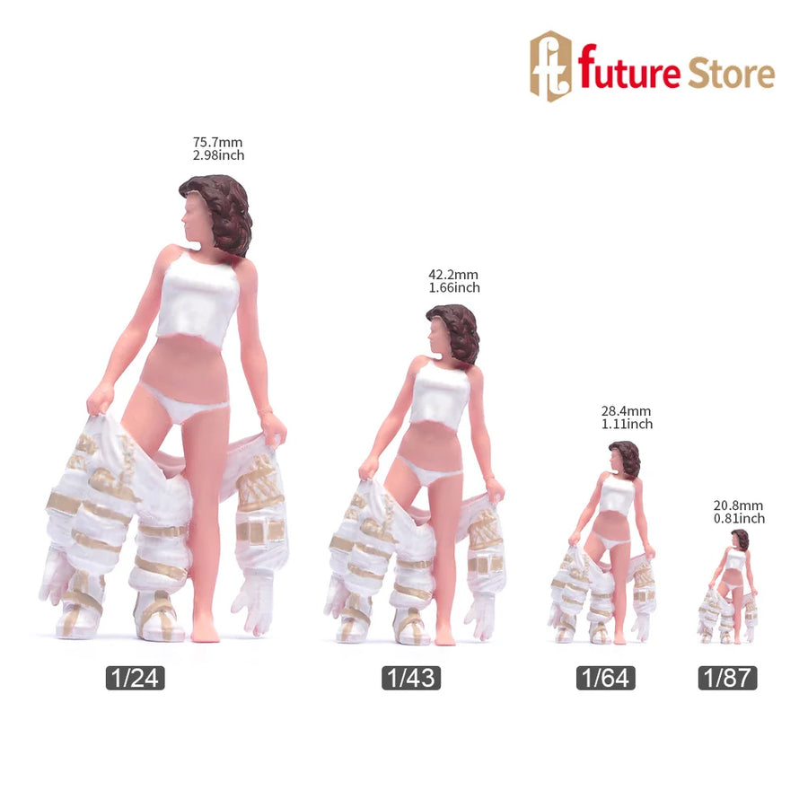 Sci-Fi Pinup Female Warrior Removing Suit 75mm Resin Figure Kit - resin model view 3