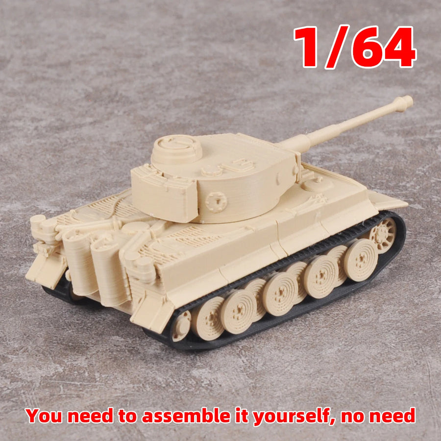 Assembly Scale Set Static Plastic Model Kit Germany Tiger 1 Tiger I Tank 1/64