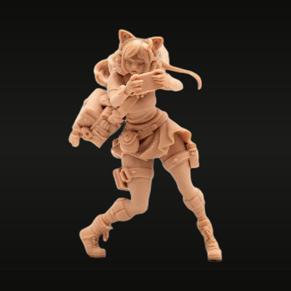 Fantasy Female Cat Archer Warrior 75mm Resin Figure Kit