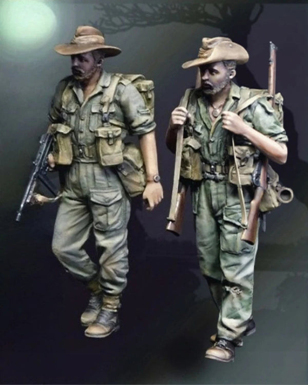 WWII British Soldier Burma Campaign Tropical Kit 1/35 Resin Figure Kit 2-Pack
