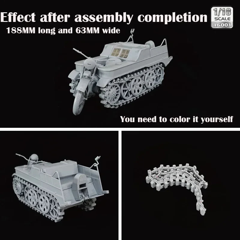 German Sd.Kfz.2 Kettenkraftrad 1/16 Resin Model Kit - resin model view 2