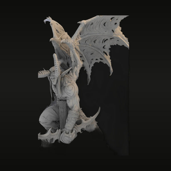 Fantasy Winged Demon with Horns and Claws 1/24 Resin Figure Kit