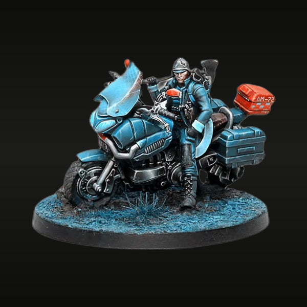 Ariadna Emergency Service Biker with Sidecar Resin Figure 28mm