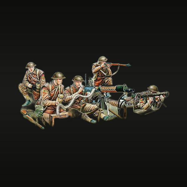 WWII British Vickers Gun Crew 6-Figure Set 1/35 Resin Kit