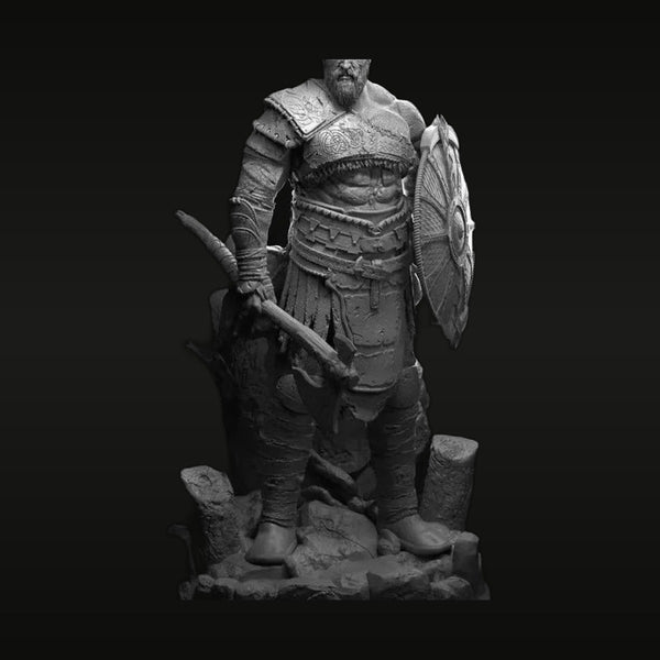 Ancient Viking Warrior with Axe 1/24 Resin Figure Kit