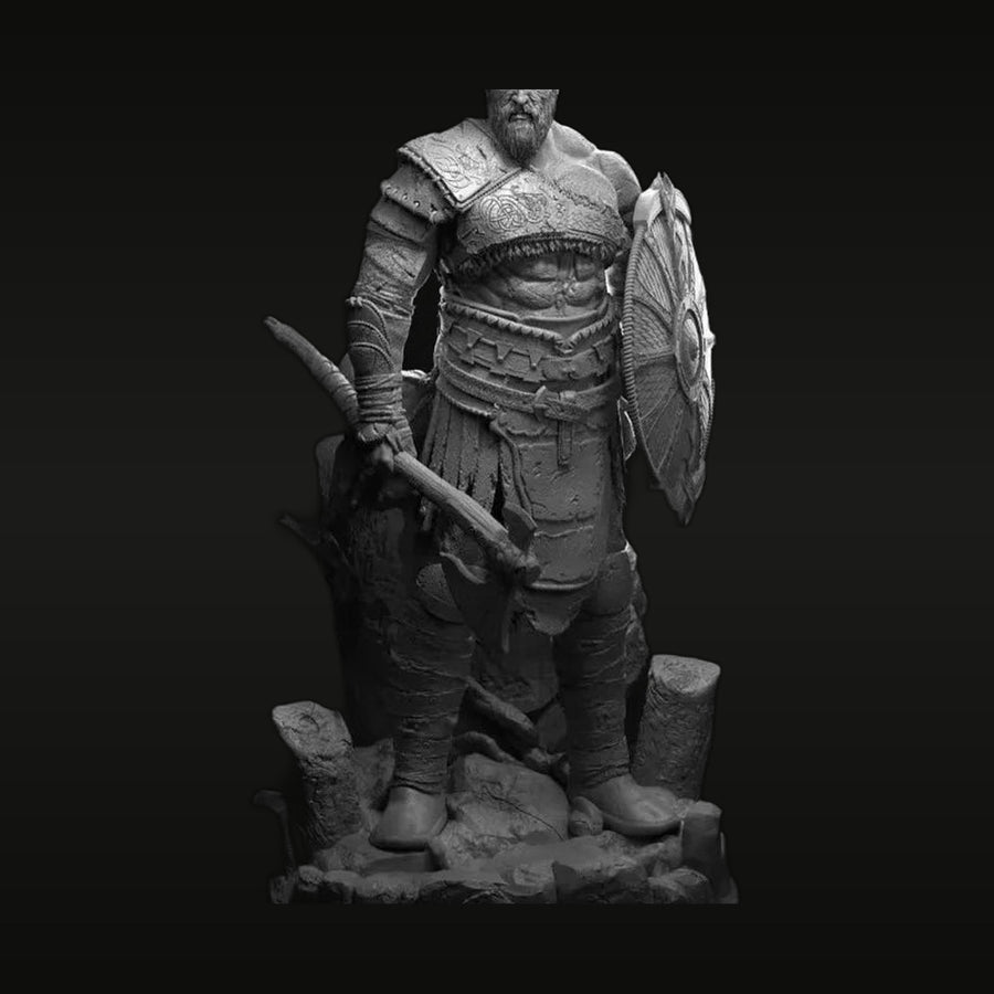 Ancient Viking Warrior with Axe 1/24 Resin Figure Kit - unpainted resin model kit