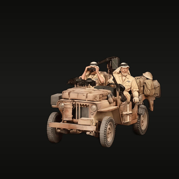 WWII German Afrika Korps Kubelwagen with 3 Crew 1/35 Resin Kit
