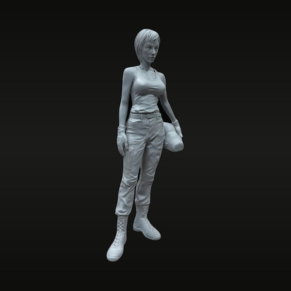 Sci-Fi Female Ace Pilot with Helmet 1/24 Resin Figure Kit