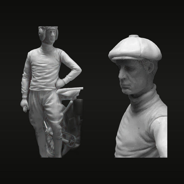 Vintage Motorcycle Racer with Flat Cap 1/35 Resin Figure Kit