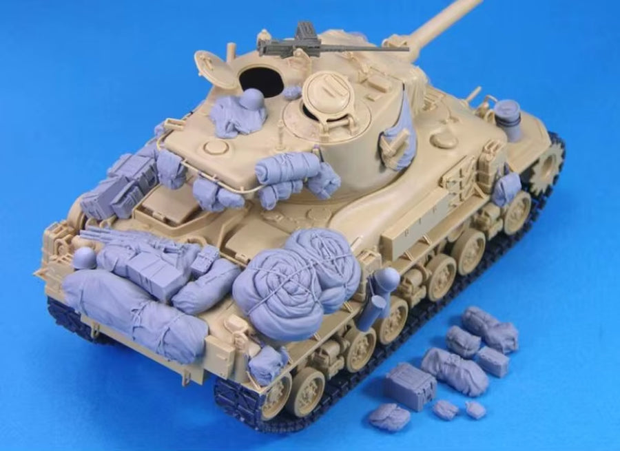 1/35 Scale Die-Cast Resin Model Assembled Kit M51 Sherman Tank Stowage Set (No Tank) Unassembled and Unpainted