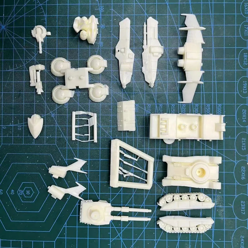 Sci-Fi Tank, Fighter Aircraft & Hover Transport Set 1/144 Resin Model Kit - resin model view 2