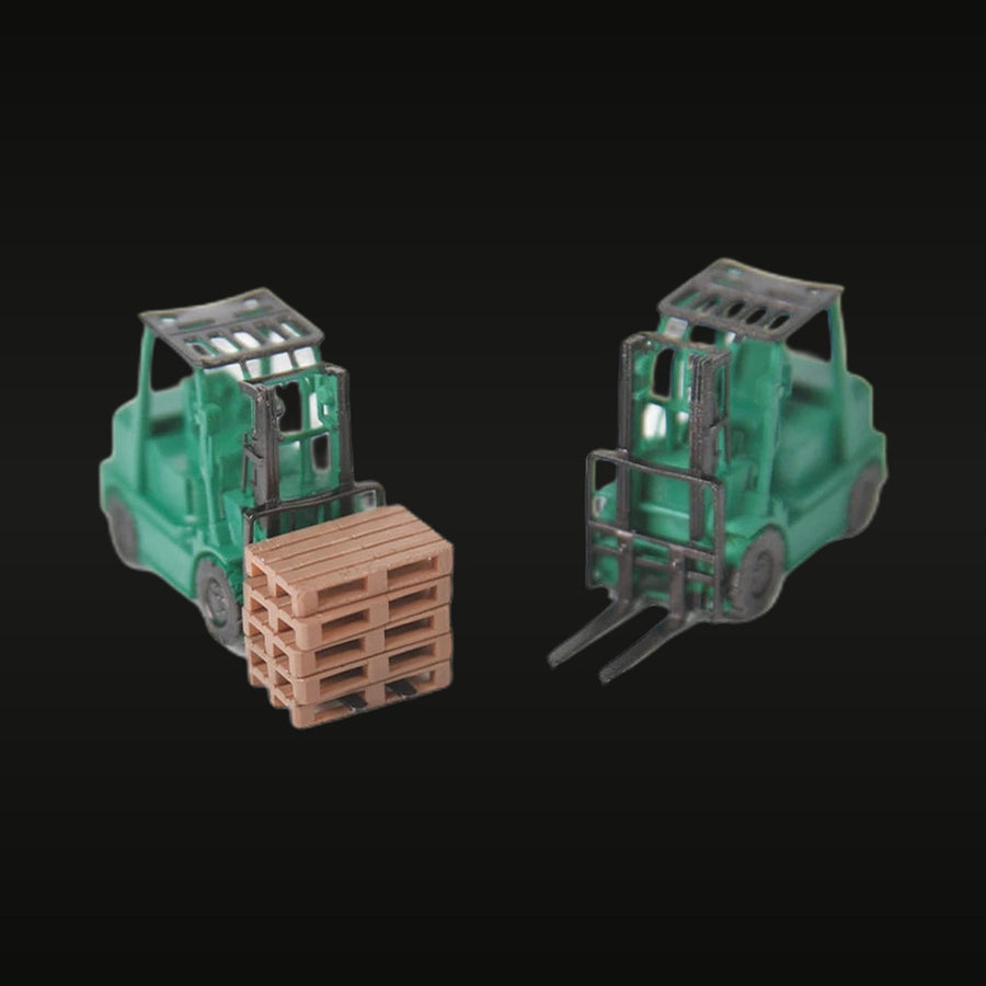 Industrial Forklift & Pallet Diorama Accessory Set 1/160 Resin Kit - unpainted resin model kit