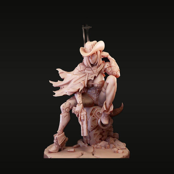 Wild West Female Gunslinger with Pickaxe 1/24 Resin Figure Kit