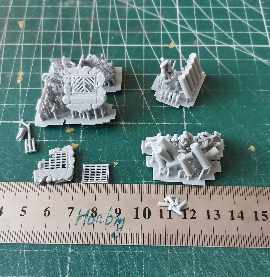 Sci-Fi Industrial Modular Diorama Terrain Set 1/48 Resin Kit - resin model view 2