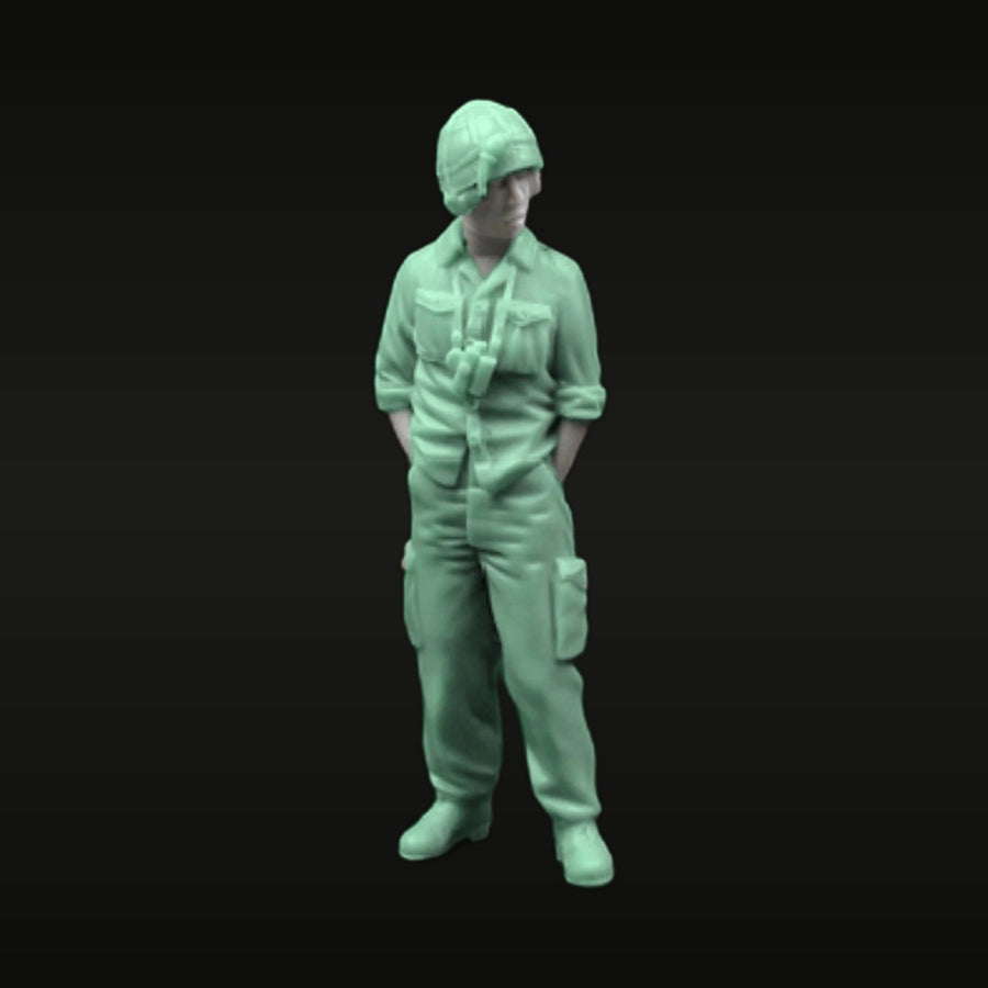 Modern US Army Soldier Standing ACH Helmet 1/35 Resin Figure Kit - unpainted resin model kit