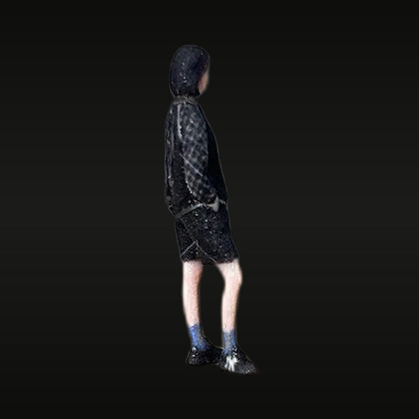 Cyberpunk Female Assassin Quilted Jacket Lace Shorts 1/64 Resin Figure Kit