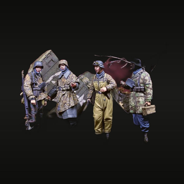 WWII German Infantry Squad Mixed Uniforms 1/35 Resin Figure Set