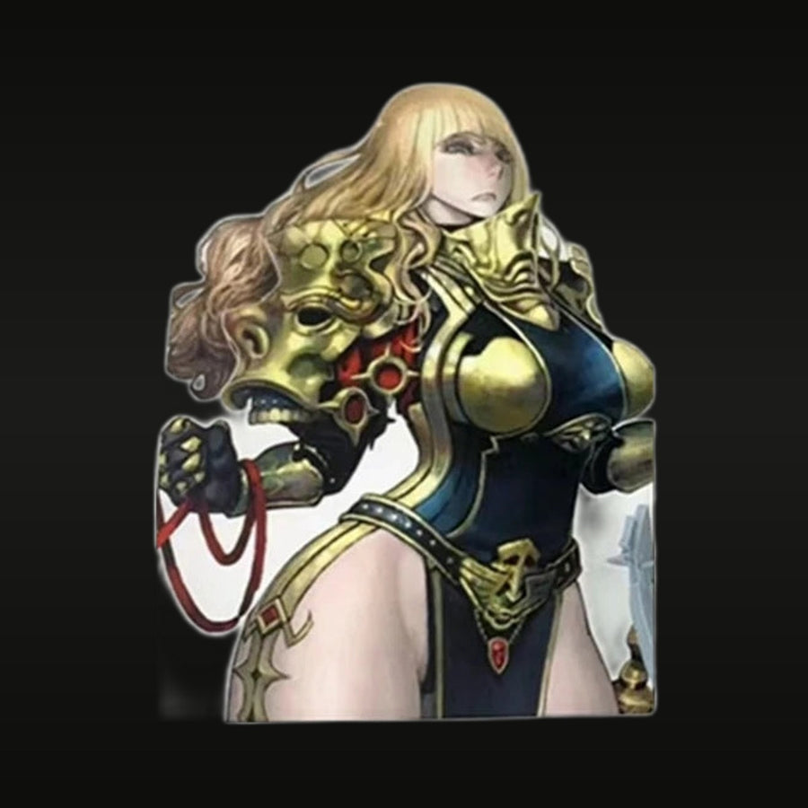Fantasy Female Dark Paladin with Demon Mask and Sword 75mm Resin Figure Kit - unpainted resin model kit