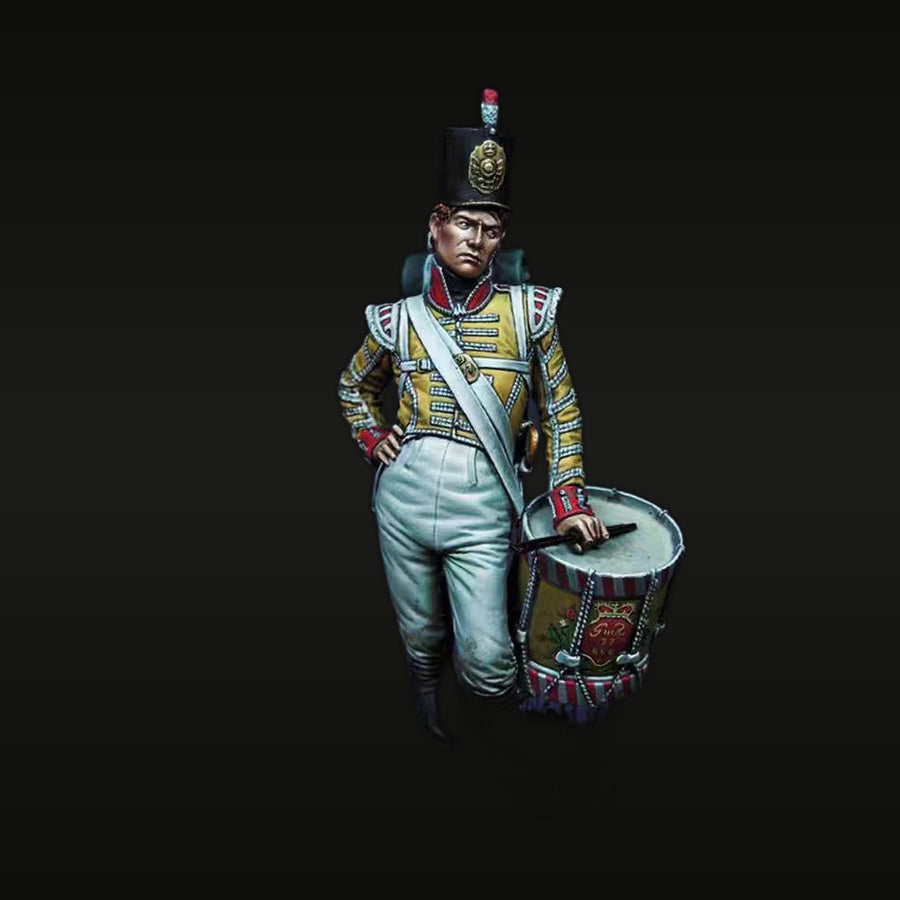 Napoleonic British Drummer 10th Light Dragoons 54mm Resin Figure Kit - unpainted resin model kit