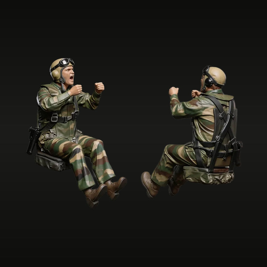 WWII American Paratrooper Jumping Set 1/32 Resin Figure Kit - unpainted resin model kit