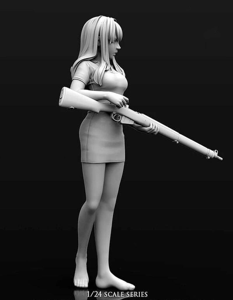 1/24 Resin Model Figure Gk，Female Role， Unassembled and Unpainted Kit