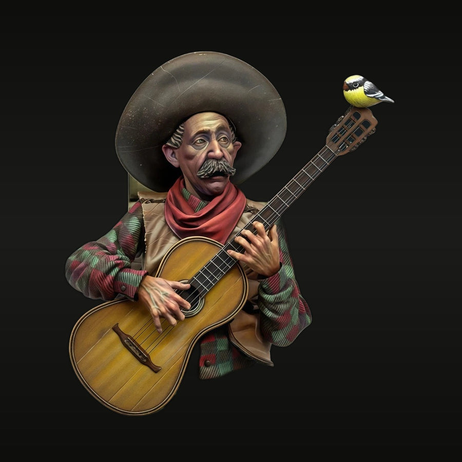 Old Mexican Guitarist with Sombrero 1/10 Resin Bust Kit - unpainted resin model kit