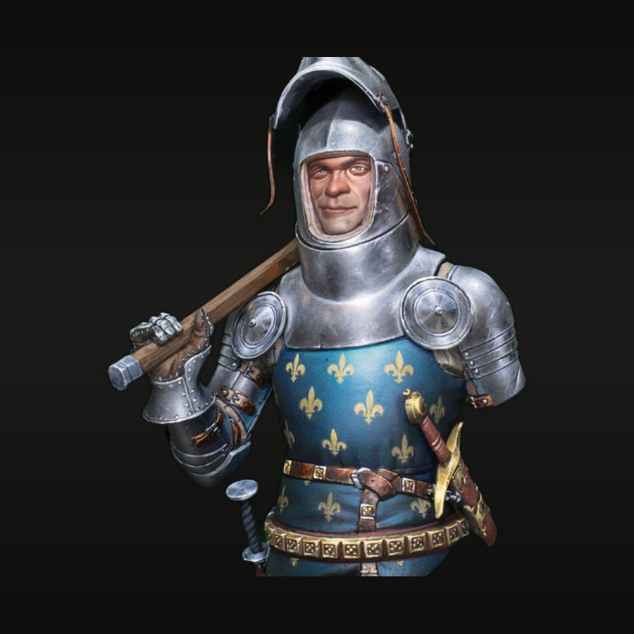 Medieval French Knight Late 15th Century 1/12 Resin Bust Kit - unpainted resin model kit