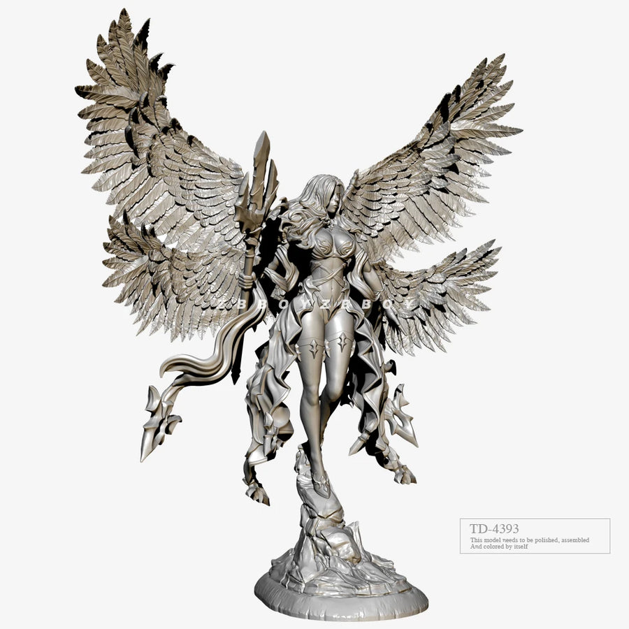Fantasy Female Angel Warrior Bust with Wings 50mm Resin Kit - resin model view 3