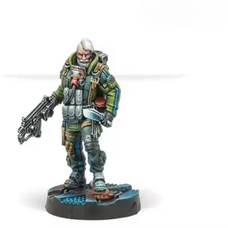 Sci-Fi Kosmoflot Tactical Operators with Combat Drone 28mm Resin Figure Kit - resin model view 3