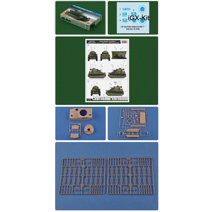 Hobbyboss 83881 1:35 Scale British Vickers MK II Medium Tank Vehicle Hobby Craft Plastic Assembly Model Building Kit