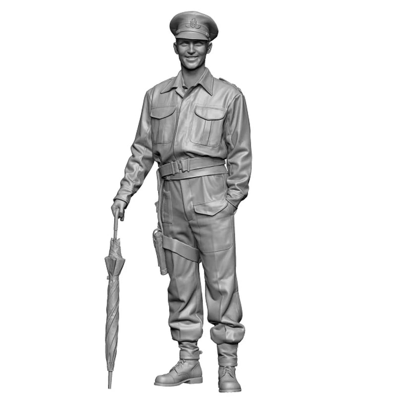 WWII British Officer with Umbrella 1/35 Resin Figure - resin model view 3