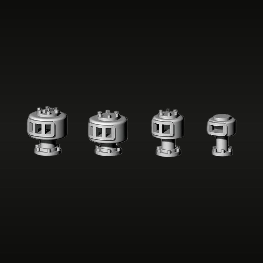 WWII Japanese Navy Destroyer Turret Set 1/700 Resin Accessory Kit - unpainted resin model kit