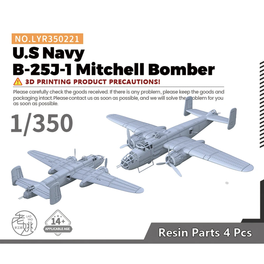 Yao'S Studio LYR221 1/100 1/144 1/200 1/350 1/700 1/1250 Military Model Kit U.S Navy B-25J-1 Mitchell Bomber