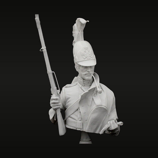 Napoleonic Dragoon Officer with Lance 1/10 Resin Bust