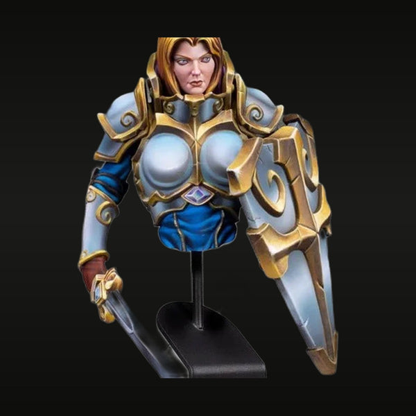 Fantasy Female Paladin with Sword Ornate Armor 1/12 Resin Bust Kit