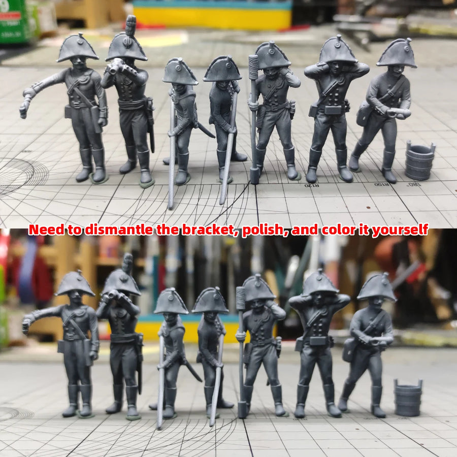 Napoleonic Russian Artillery Crew 7-Figure Set 1/72 Resin Kit - resin model view 5