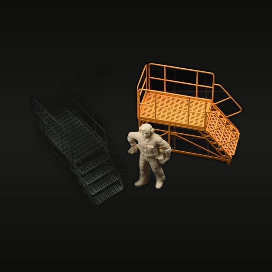 Aircraft Ground Crew Boarding Platforms Set 1/72 Resin Diorama Kit - unpainted resin model kit