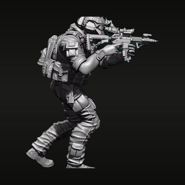 Modern US Special Forces Operator Full Figure with Assault Rifle 75mm Resin Kit
