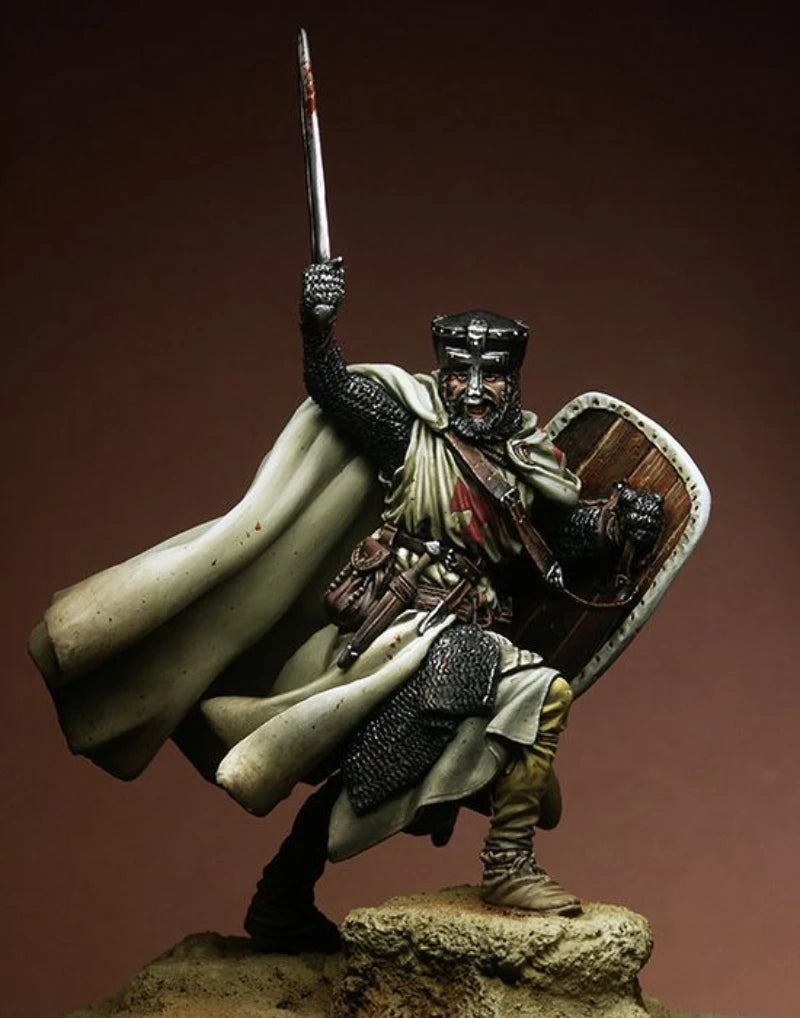 Medieval Female Crusader Knight Bust with Flowing Veil 1/24 Resin Kit - resin model view 2
