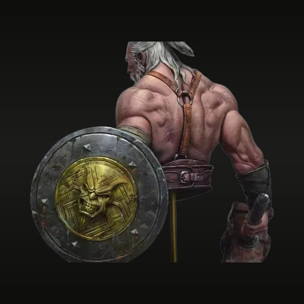 Bearded Barbarian Warrior with Axe & Shield 1/12 Resin Bust