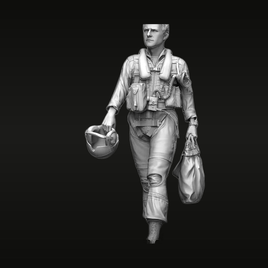 Modern U.S. Navy/Air Force Jet Pilot with Survival Vest 1/35 Resin Figure Kit - unpainted resin model kit