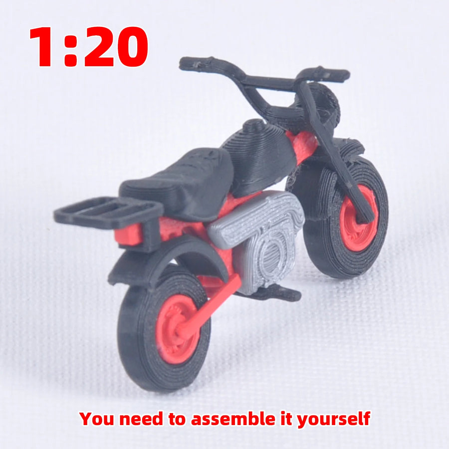 Assembly Scale Set Static Plastic Model Kit Motorcycle Motorbike 1/20