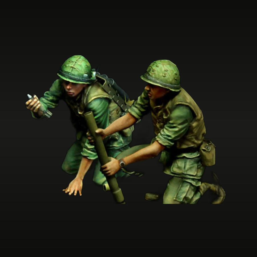 Vietnam War US Army Mortar Team 1/35 Resin Figure Set - unpainted resin model kit